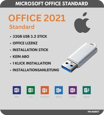 Produktbild von Microsoft Office 2021 Standard MAC | Word Exel Outlook | USB Installation Stick
