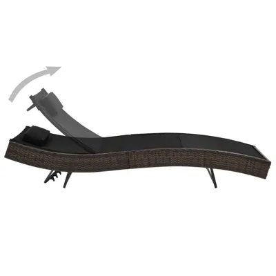 Zdjęcie produktu dla VidaXL 44716, Lounge, Obite siedzisko, Tkanina, Technorattan, Stal, Czarny, Brązowy, 700 mm, 2130 mm