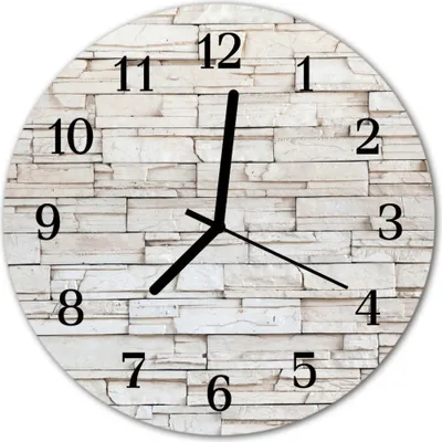 Produktbild von Glasuhr Wanduhr Küchenuhr Echt-Glas 30fi cm Klinker weiß