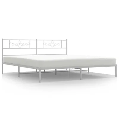 Produktbild von vidaXL Bettgestell mit Kopfteil Metall Weiß 200x200 cm