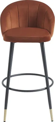 Produktbild von Barhocker 2er-Set - Samt & Metall - Terracotta - ELIRAM
