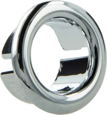 A close-up, isolated shot of a chrome overflow cover ring.