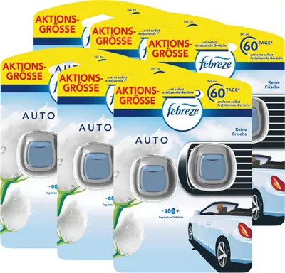 Produktbild von Febreze Auto Lufterfrischer Reine Frische 2x2ml - Raumduft (6er Pack)