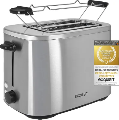 Produktbild von Exquisit Toaster TA6119 isw | 7 Leistungsstufen | 800 Watt | Krümelschublade