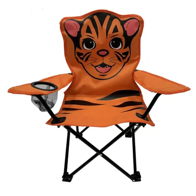 Produktbild von Kinder Anglersessel m. Getränkehalter Garten Campingstuhl faltbar Tiger