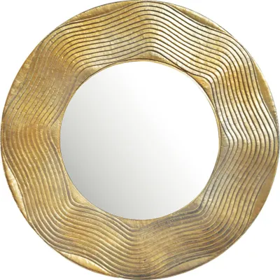Zdjęcie produktu dla WOHNLING Lustro ścienne lustro do przedpokoju okrągłe metalowe 74 cm lustro wiszące lustro do przedpokoju