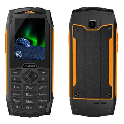 Image de New Majestic Mobile Phone Basic 2.4" Black/Orange IP68 Camera 1.3MP 2G