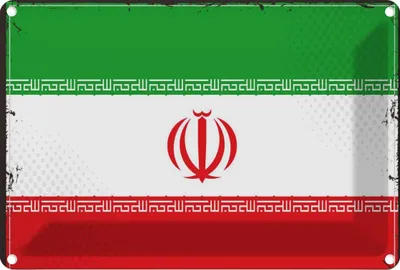 Produktbild von vianmo Blechschild 12x18 cm Iran Flagge Fahne Wappen