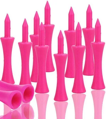Immagine prodotto di Tee da golf - 80 pezzi - 57 mm - Plastica - Riutilizzabili - Attrezzatura da allenamento per golfisti dilettanti - Rosa