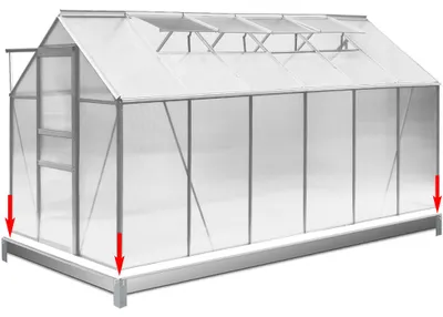Produktbild von DEUBA® Fundament verzinkt 380x190cm Stahlfundament Gewächshaus Treibhaus Rahmen inkl. Montagematerial