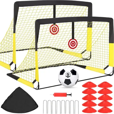 Obrázok produktu pre Futbalová bránka 120 x 90 cm, skladacia, sklolaminátové tyče, polyesterová sieť, pre záhradu
