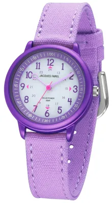 Produktbild von JACQUES FAREL Kinder-Armbanduhr Solaruhr Quarz Mädchen ORSO 3110 Lila