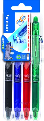 Produktbild von PILOT Tintenroller FRIXION BALL CLICKER 07 Set2Go 4er Etui schwarz rot blau grün