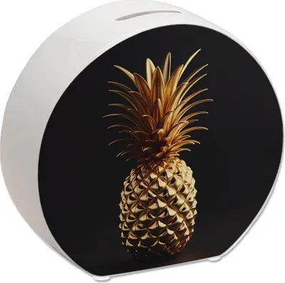 Produktbild von Goldene Ananas Spardose aus Keramik, ca. 13 cm hoch, 14 cm breit, 5 cm tief