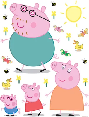 Immagine prodotto di Sanders & Sanders Peppa Wutz tatuaggio da parete multicolore - 601359 - 85 x 65 cm