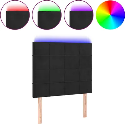 Produktbild von vidaXL LED Kopfteil Schwarz 100x5x118/128 cm Samt