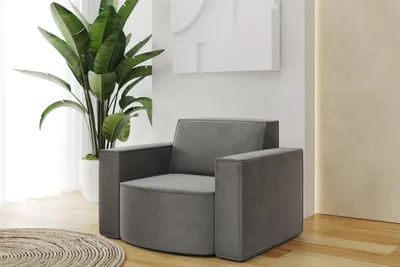 Produktbild von Sessel Designersessel PALMA in Stoff Opera Velvet Steel