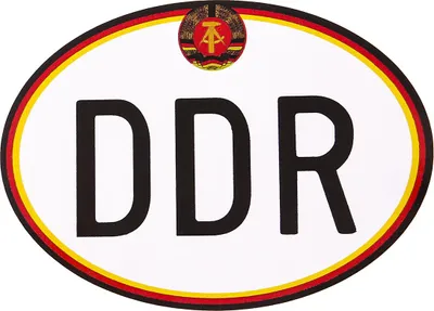 Produktbild von Aufkleber - "DDR" groß, mit Hammer und Zirkel, Oval