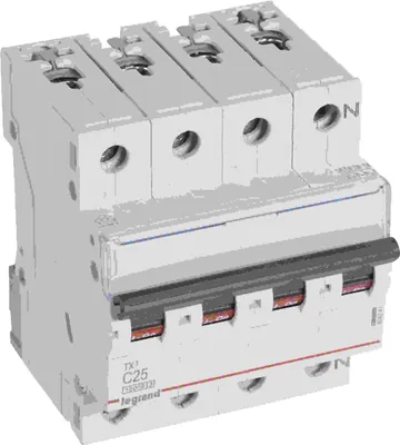 Produktbild von Legrand LS-Schalter, 10kA, C, 25A, 3P+N, 4TE, 1 Stk.