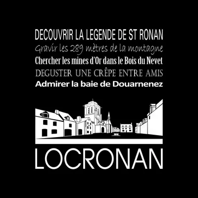 Image de Tableau sur toile Locronan noir 30x30 cm, Tableau mural moderne pour décoration intérieure