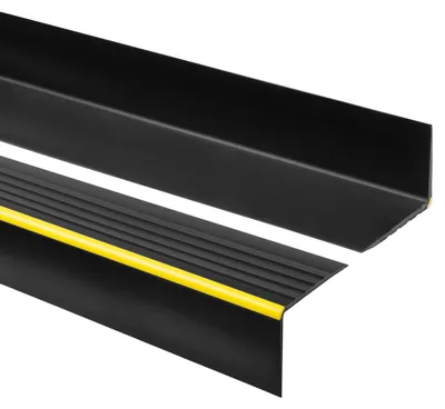 Obrázok produktu pre QUEST Protišmykový schodiskový profil RD PVC, výstražný, ochrana schodov, 55x40mm, čierna