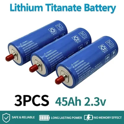 Produktbild von Lithiumtitanat-Akku - 2,3 V 45 Ah 66160 - 3er-Pack - Wiederaufladbar - Lange Zyklenlebensdauer - Schnellladung - Nur Batterien