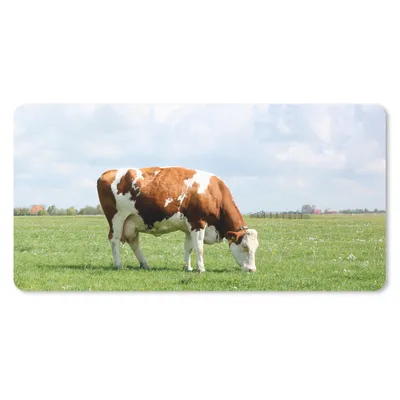 Produktbild von MuchoWow® Schreibtischunterlage Kuh - Braun - Weiß - Tier 80x40 cm - XXL Mauspad - Gaming Mauspad