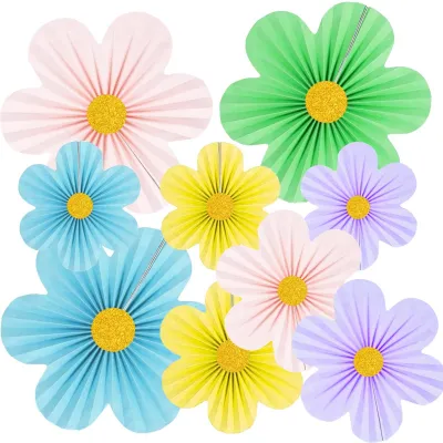 Produktbild von Set aus 9 Papierblumen-Dekorationen für Partys und Veranstaltungen
