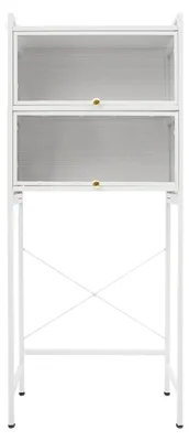 Produktbild von Waschmaschinenregal Badezimmer - Freistehendes 3-stöckiges Metallregal - Überbau für Waschmaschine - 70x25x167 cm - Tragkraft 100 kg - Weiß
