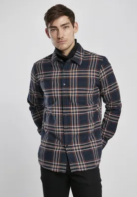 Image de Urban Classics Chemise à carreaux Campus bleu foncé/gris - S