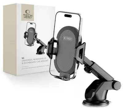 Immagine prodotto di Tech-Protect V1 Supporto universale per auto su parabrezza e cruscotto Nero