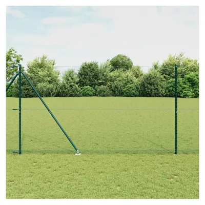 Produktbild von Zaunpfosten Grün 25 x 1,6 m (13 mm Maschenweite) aus Stahl und PVC für Gartenzaun, Hundezaun, Weidezaun und Hühnerzaun