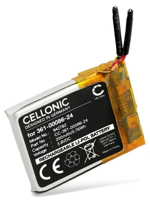 Produktbild von CELLONIC 1x Akku für Smartwatch & Fitnessarmband Kompatibel mit Garmin Instinct Solar, 361-00086-24 - (200mAh, 3.8V)