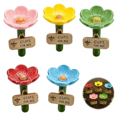 5er-Set bunte Insektentränke für Bienen & Schmetterlinge