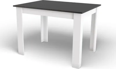 Produktbild von Moderner rechteckiger Tisch 120x80 Schwarz + Weiß