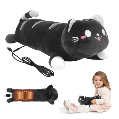Produktbild von Katzen-Heizmatte, elektrische Wärmematte in Katzenform, 35–55°C, mit Abschaltautomatik,Heizdecke,Kuscheldecke für Nacken, Rücken, Schultern und Bauch