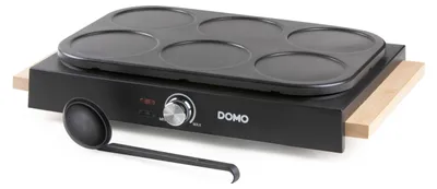 Produktbild von Domo DO8717PN, 6 Crepe(s), Schwarz, 115 cm, Drehregler, 1,1 m, 1000 W