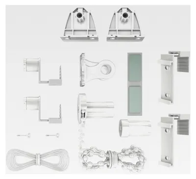 Produktbild von Klemmfix Montage Set für Minirollo, Thermo Rollo, Verdunkelungsrollo - Weiß - 17mm - Ersatzteile für Rollos ohne Bohren, Klemmträger für Jalousien