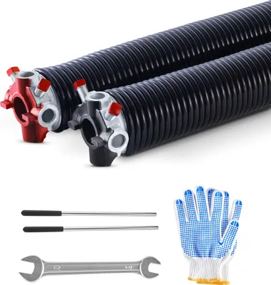 Immagine prodotto di Molla di torsione per porta di garage VEVOR (φ6,35×φ50,8×889 mm) 16000 cicli, rivestimento nero, per sostituzione, molla per porta di garage