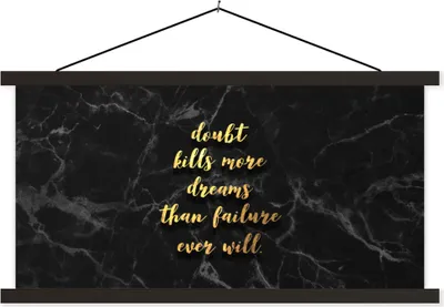 Produktbild von MuchoWow® Textilposter Zitate - Traum - Gold - Marmor 60x30 cm mit schwarzem Rahmen - Textilien
