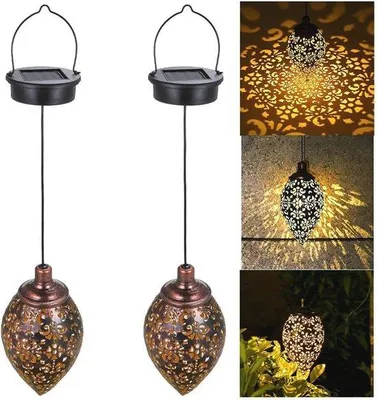 Produktbild von Solarleuchte für Außen - 2-teilige Metallhängelampe mit LED