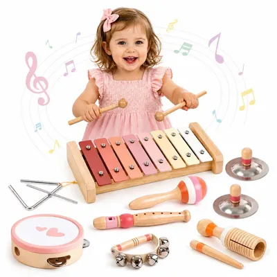 Zdjęcie produktu dla Zestaw instrumentów muzycznych 8 w 1 dla dzieci od 2 lat