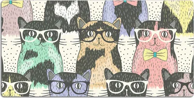 Produktbild von Schreibtischmatte Tischunterlage 90x45 cm Mauspad - Katzen