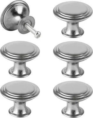 Produktbild von Silberne 30mm Rundgriffe für Schubladen und Schränke
