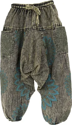Produktbild von Kinder Pluderhose, Haremshose, Aladinhose - Grün, Kinder/Baby, Baumwolle, Größe: 104/110