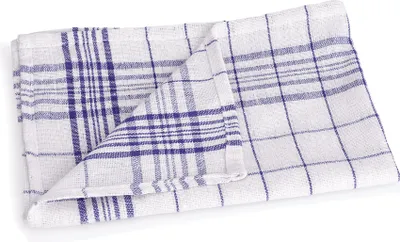 Produktbild von Geschirrtuch Baumwolle blau weiß karriert 70 x 50 cm