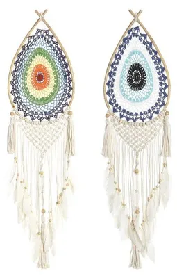 Traumfänger, mehrfarbig, Baumwolle/Rotan, 26x1x110 cm