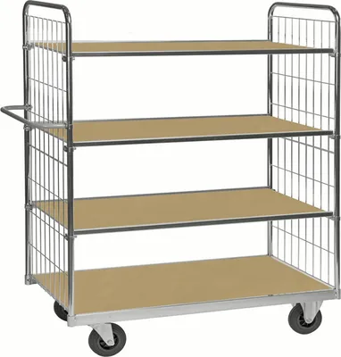 Produktbild von Kongamek ESD-Etagenwagen Serie 9000-XL mit 4 Etagen 1600x600mm Ladefläche mit Bremse