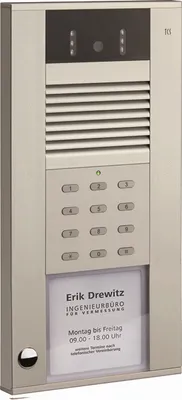 Produktbild von Video-Außenstation mit 130-Grad-Kamera Serie ASD mit 1 Klingeltaste (linksbündig) mit integriertem Codeschloss, AP silber TCS AVD54013-0010