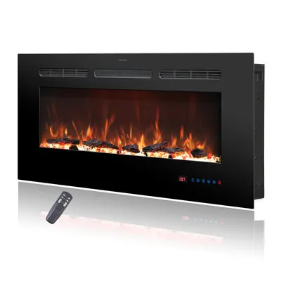 Imagen del producto de Parrot Uncle Chimenea Eléctrica, 106,7cm, Negro, Mando, 750W/1500W, 169 Colores, Protección Sobrecalentamiento, Temporizador, Salón, Moderno